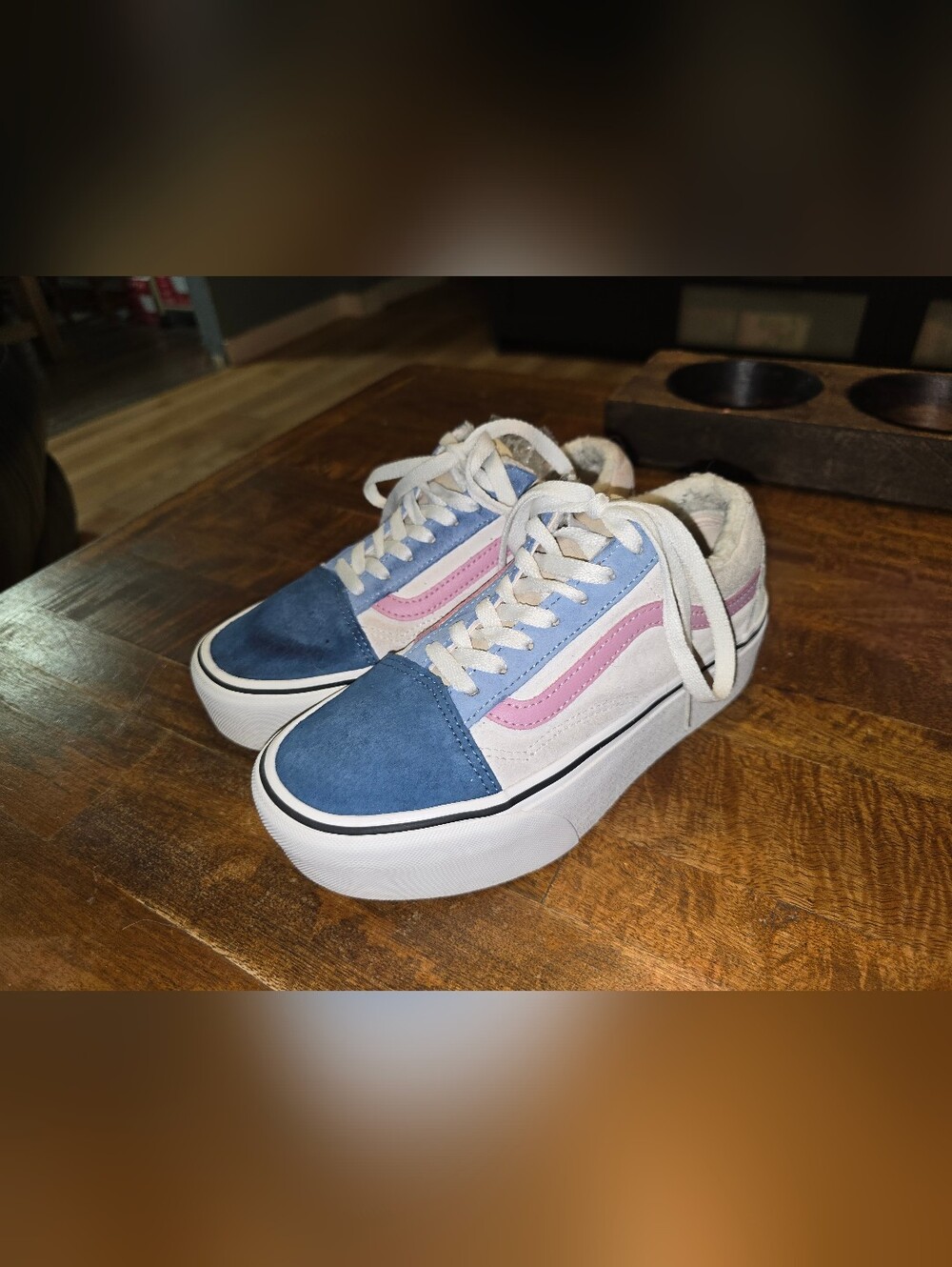 Vans Women Old Skool Stackform Suede Sherpa Shoe Sz 6.5